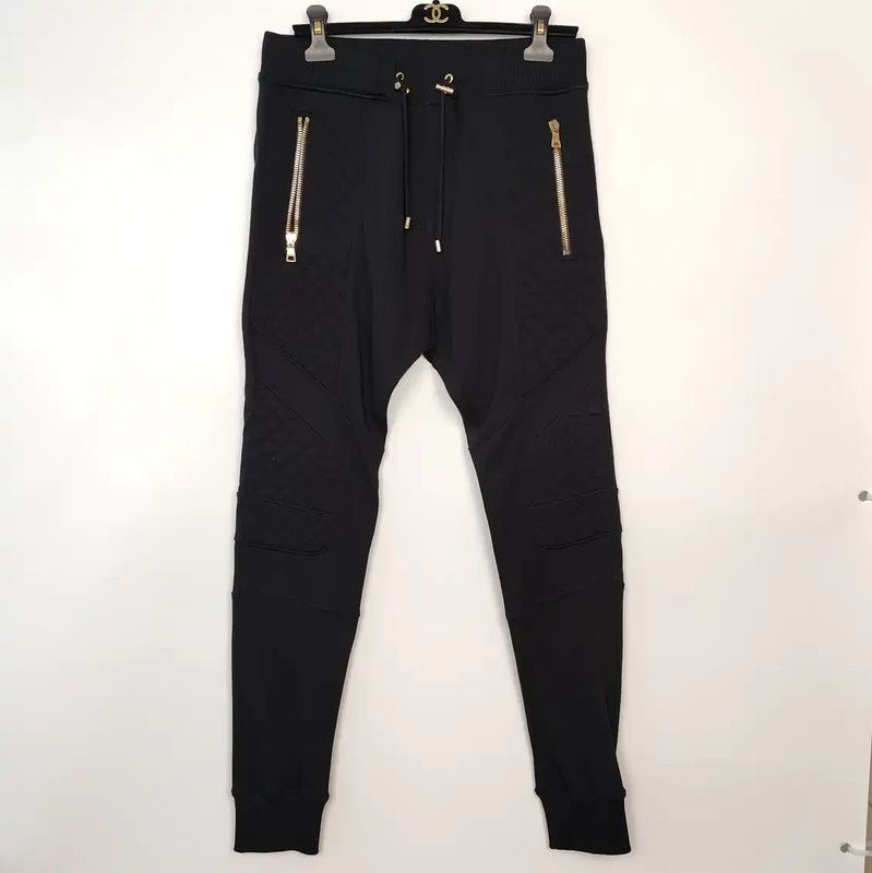 Balmain Balmain Black Cotton Casual Pants for Men 0089 Size US 34 / EU 50 - 1 Thumbnail