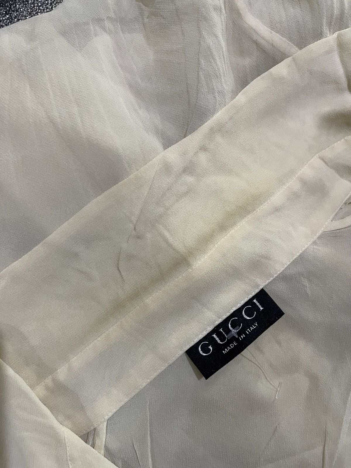 Gucci 1997 Gucci Tom Ford Rayon/Silk Sheer Mesh Cowl Neck Shirts Size S / US 4 / IT 40 - 14 Thumbnail