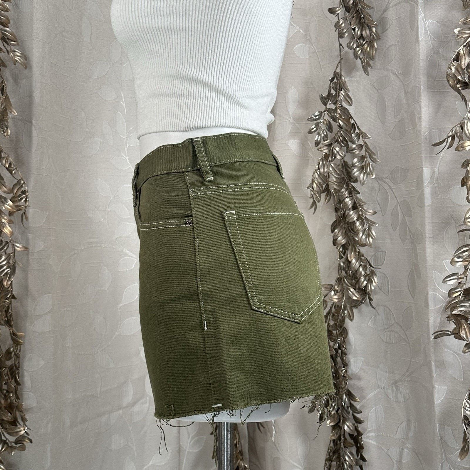 Pacsun PacSun Women’s Size 27 Colorblock Olive & Cream Size 22" - 4 Thumbnail