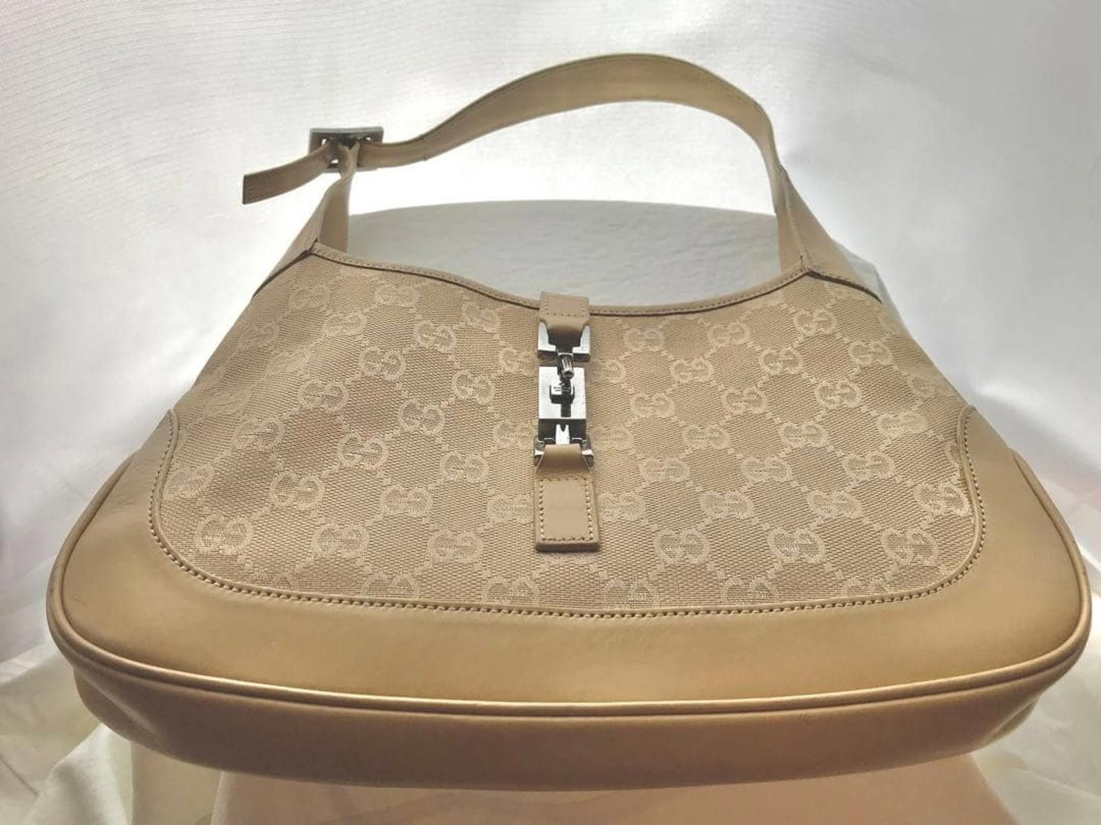 Gucci Gucci - Beige Monogram Canvas Shoulder Bag Size ONE SIZE - 4 Thumbnail