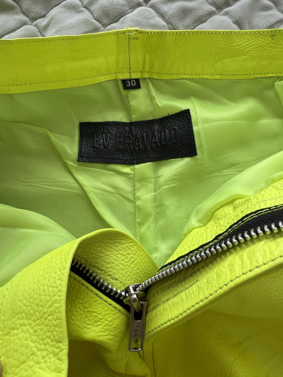 Ev Bravado × Vlone × Who Decides War Ev Bravado LEATHER BONDAGE NEON GREEN Size US 30 / EU 46 - 19 Thumbnail