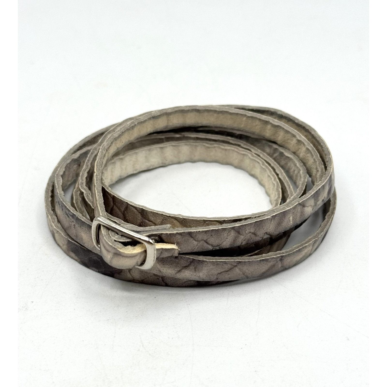 Vintage Vintage snake skin style leather wrap bracelet Size ONE SIZE - 1 Thumbnail