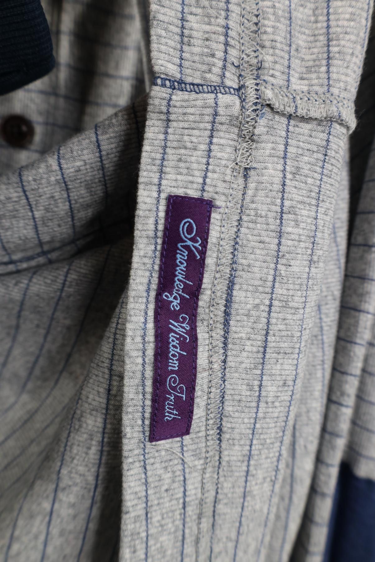 Robert Graham Robert Graham Elbow Patch Striped Ribbed Knit Henley T-Shirt Size US XXL / EU 58 / 5 - 9 Thumbnail