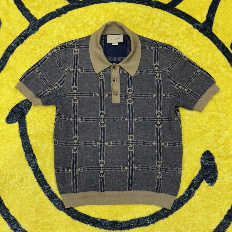 Gucci Gucci Geometric Print Wool Polo Shirt-dmc Size US M / EU 48-50 / 2 - 1 Thumbnail