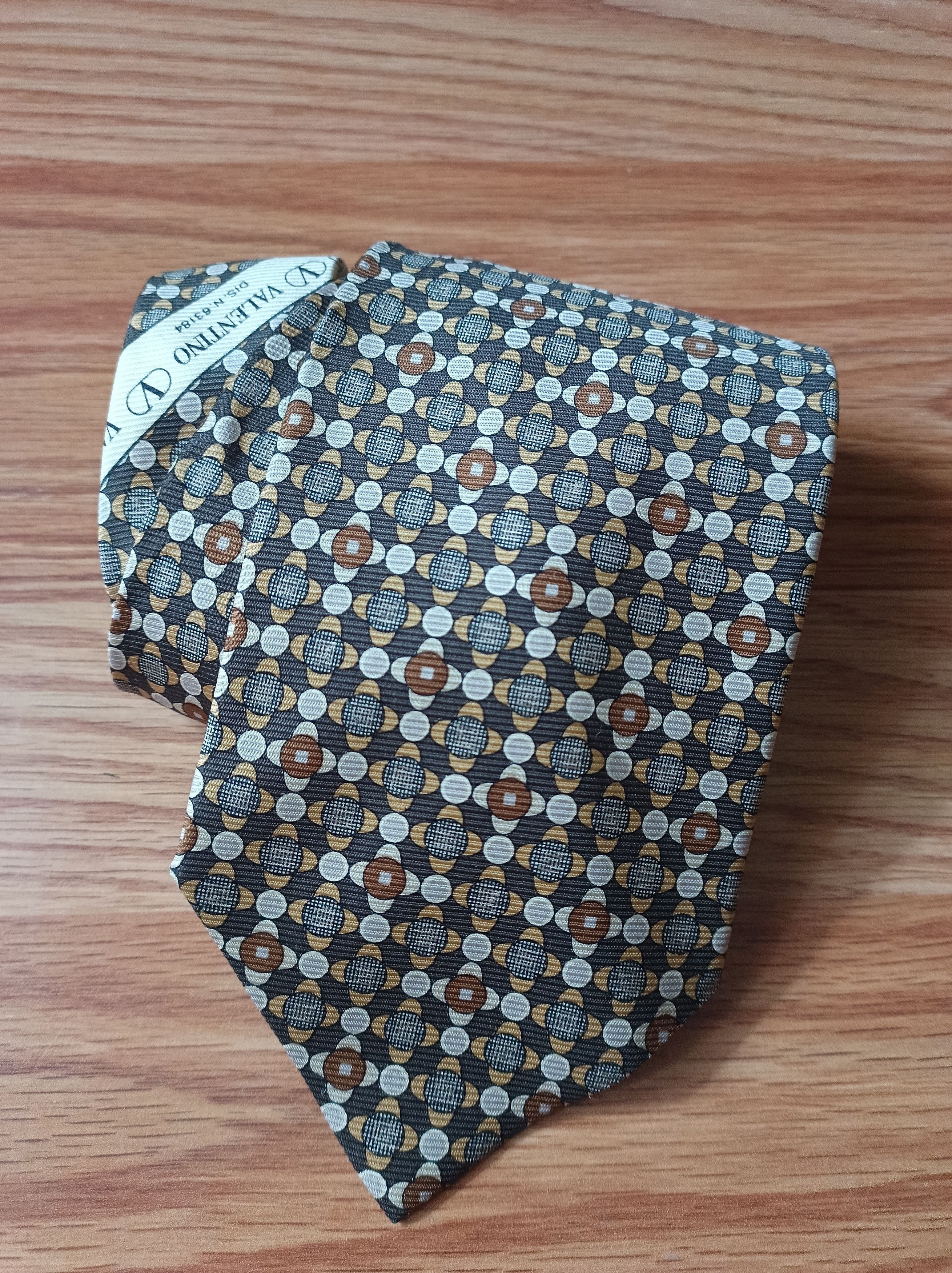 Valentino VALENTINO Cravatte Abstract Print Silk Mens Tie Size ONE SIZE - 1 Thumbnail