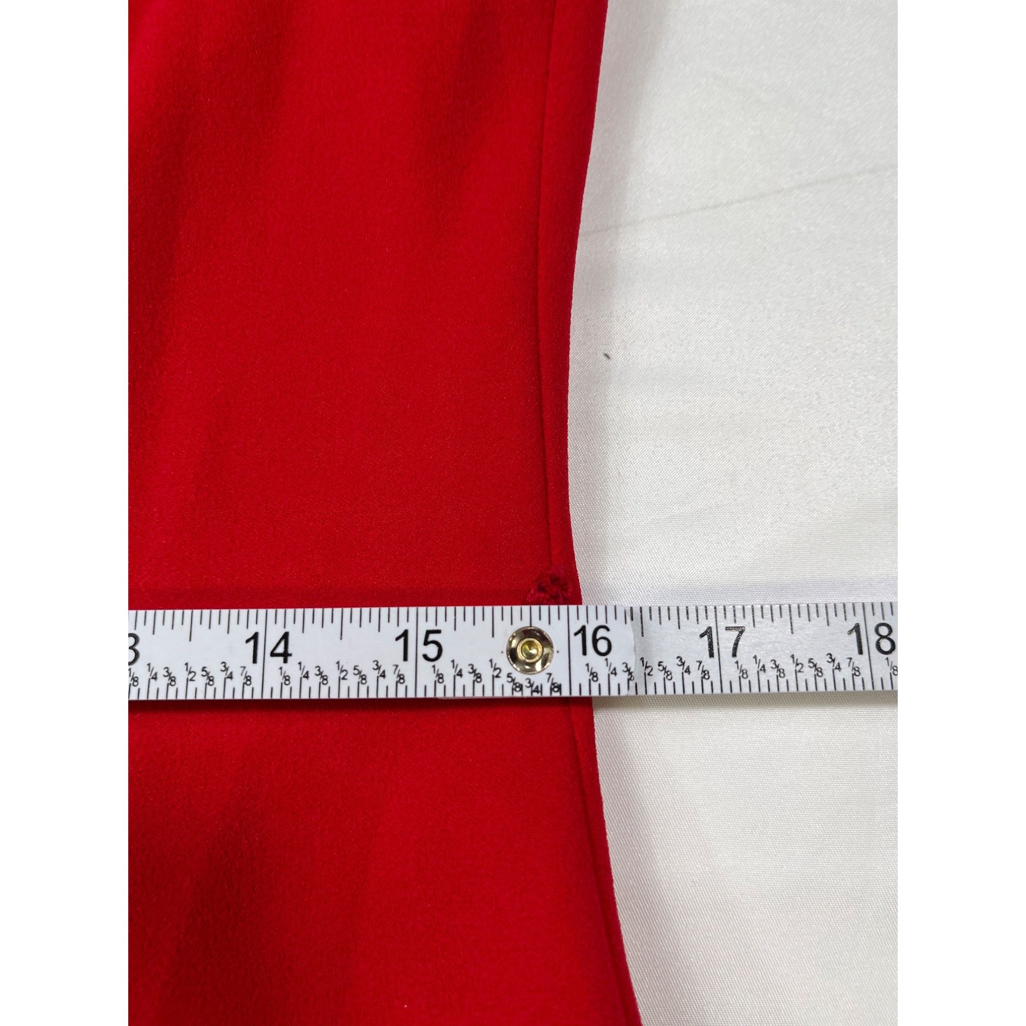 Tommy Hilfiger Tommy Hilfiger SKU 7616 Red Midi Dress With Cap Sleeves Size Size L / US 10 / IT 46 - 4 Thumbnail