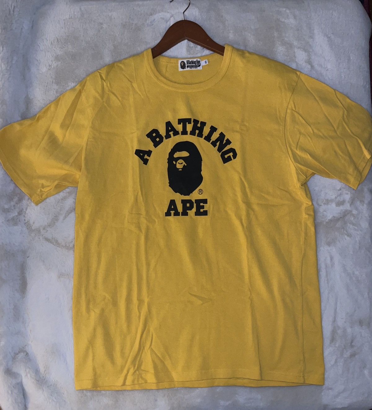 image of Bape College Tee in Yellow, Men's (Size 2XL)