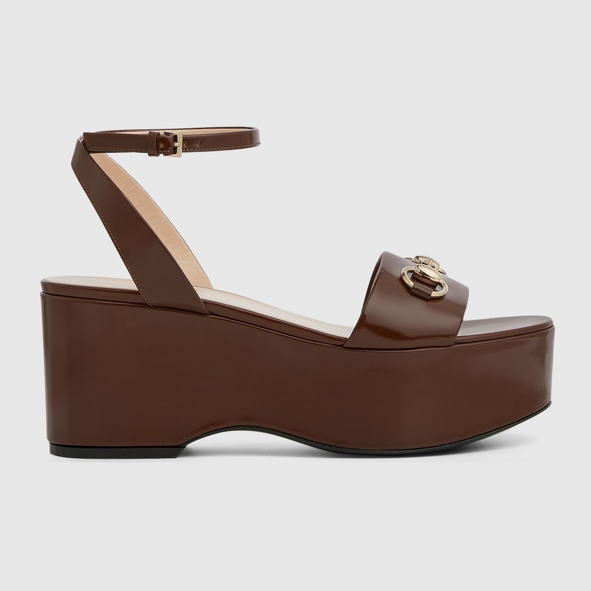 Gucci Horsebit Leather Platform Sandals SIZE 37.5