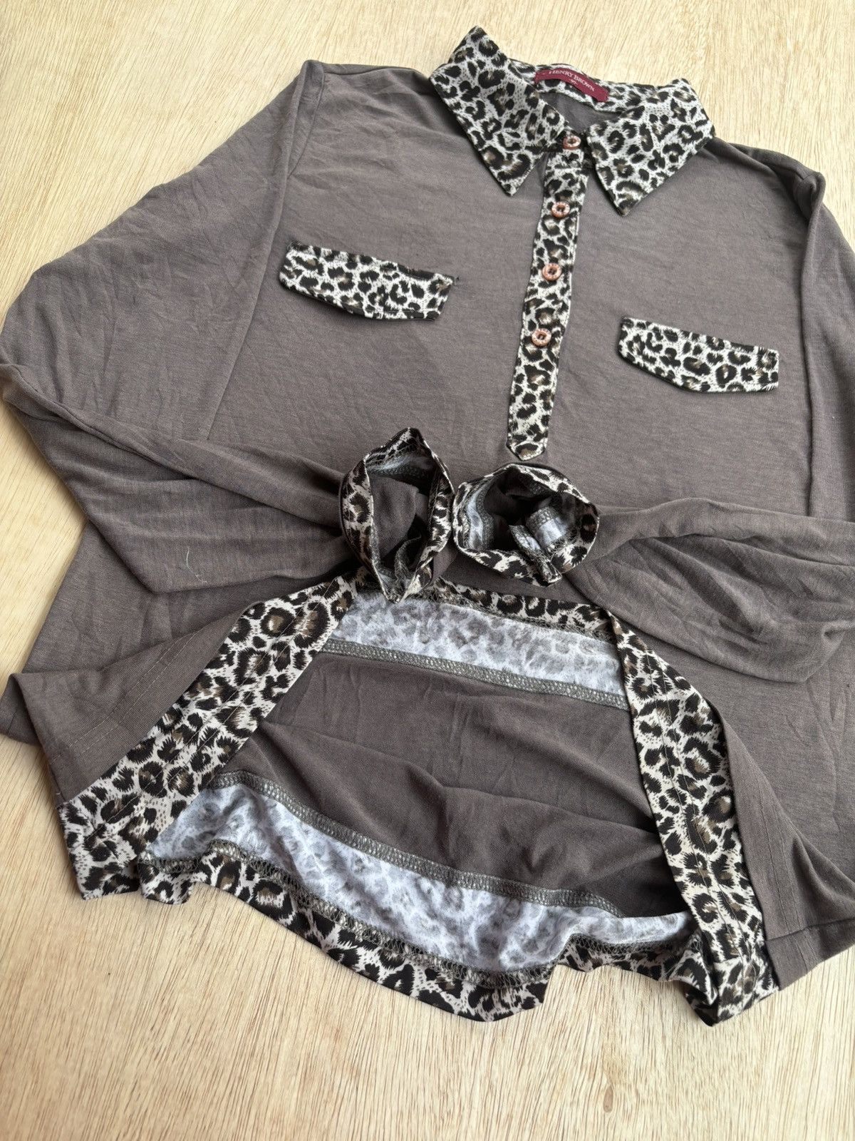 Hysteric Glamour × If Six Was Nine × Japanese Brand Y2k Leopard Henry Brown Ifsixwasnine Style Shirt Size US L / EU 52-54 / 3 - 4 Thumbnail