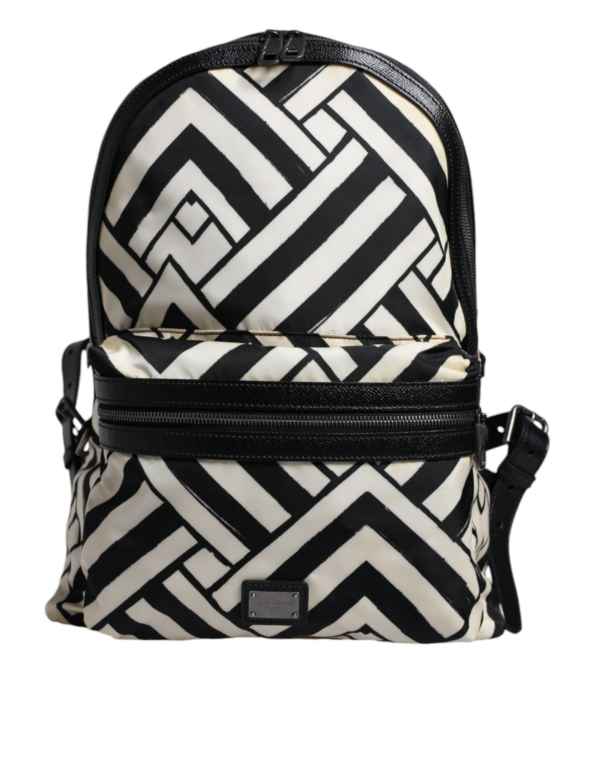Dolce & Gabbana Black White Nylon Leather Travel Back Pack Women's Bag Size ONE SIZE - 1 Thumbnail