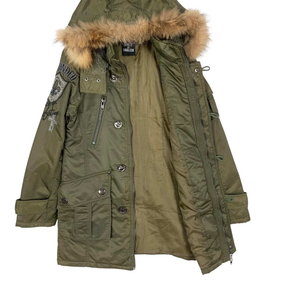 If Six Was Nine Vintage Ghost Of Harlem Parka Jacket FauxFur Hoodie Military Size US S / EU 44-46 / 1 - 9 Thumbnail