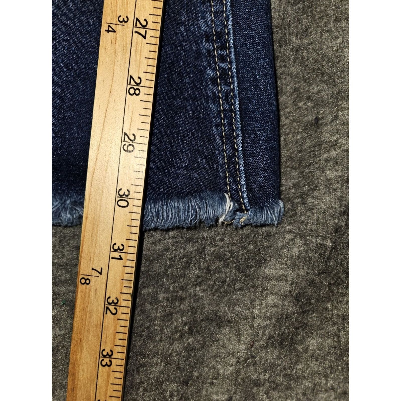 Vintage Kancan Flare Jeans Juniors 25 Mid Rise Blue Stretch Frayed Hem Western Preppy Jeans Women Boys? Size 42" / US 20 - 6 Thumbnail