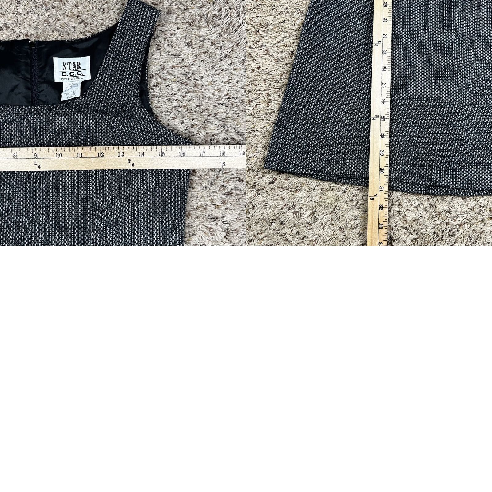 Vintage VINTAGE 90s Stylish Black Gray A-Line Womens Dress Small Front Slit Made USA Dress Size S / US 4 / IT 40 - 9 Thumbnail