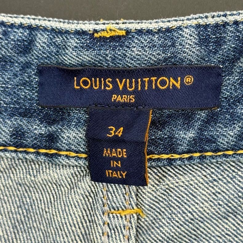 Louis Vuitton Louis Vuitton Washed blue print leather label wool-trimmed Size 33" - 5 Thumbnail