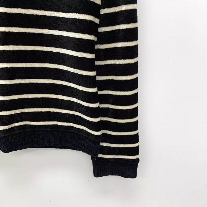 Saint Laurent Paris Saint Laurent Striped Logo Long Sleeve Sweater-2507 Size US S / EU 44-46 / 1 - 2 Thumbnail
