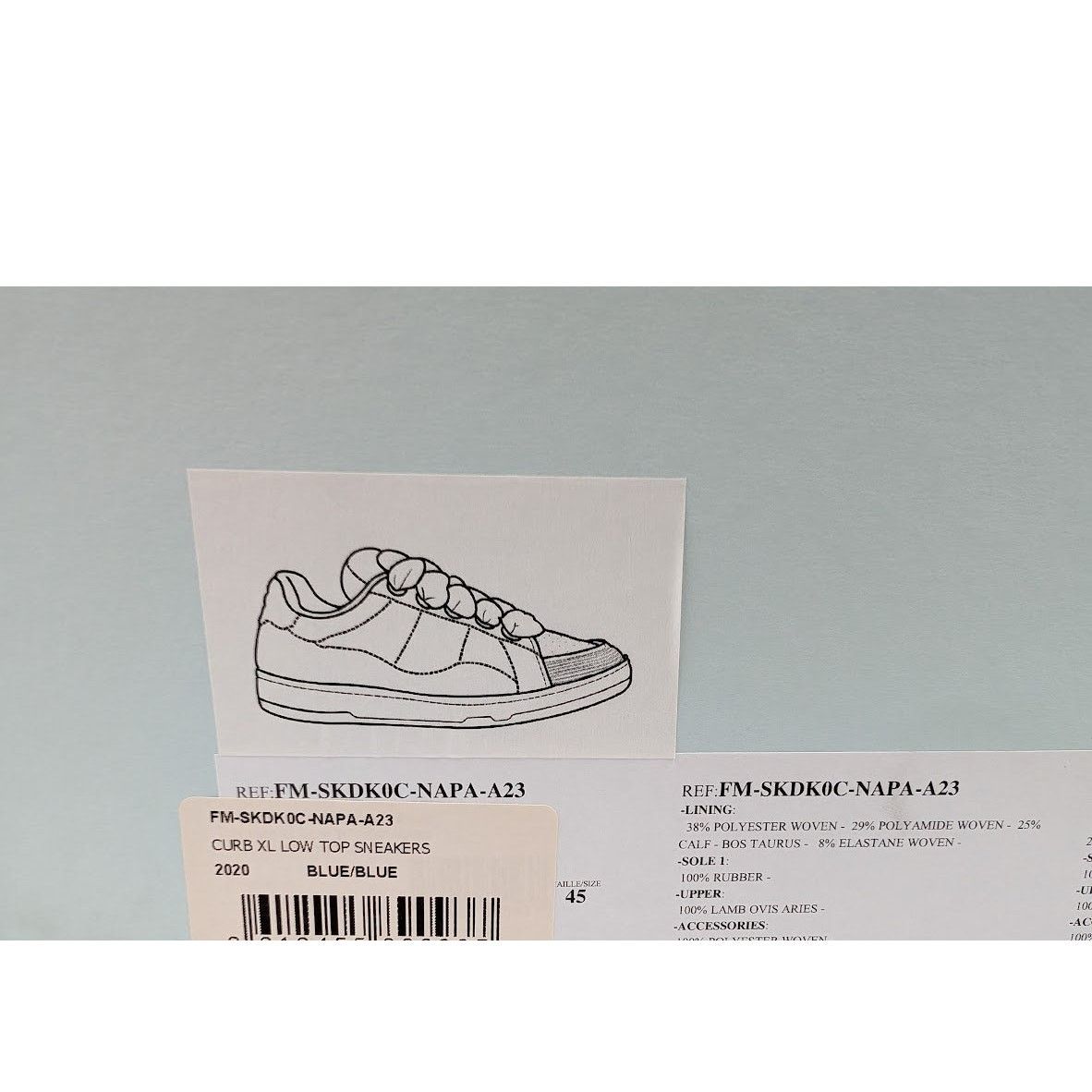 Lanvin o1rshd1 Curb XL Low Top Sneakers in Blue Size US 12 / EU 45 - 24 Thumbnail