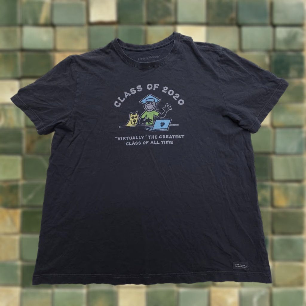 Life is Good Life is Good Crusher Tee Shirt Mens XL Class of 2020 Graphic Print Black Logo Shirt Size US XL / EU 56 / 4 - 1 Thumbnail