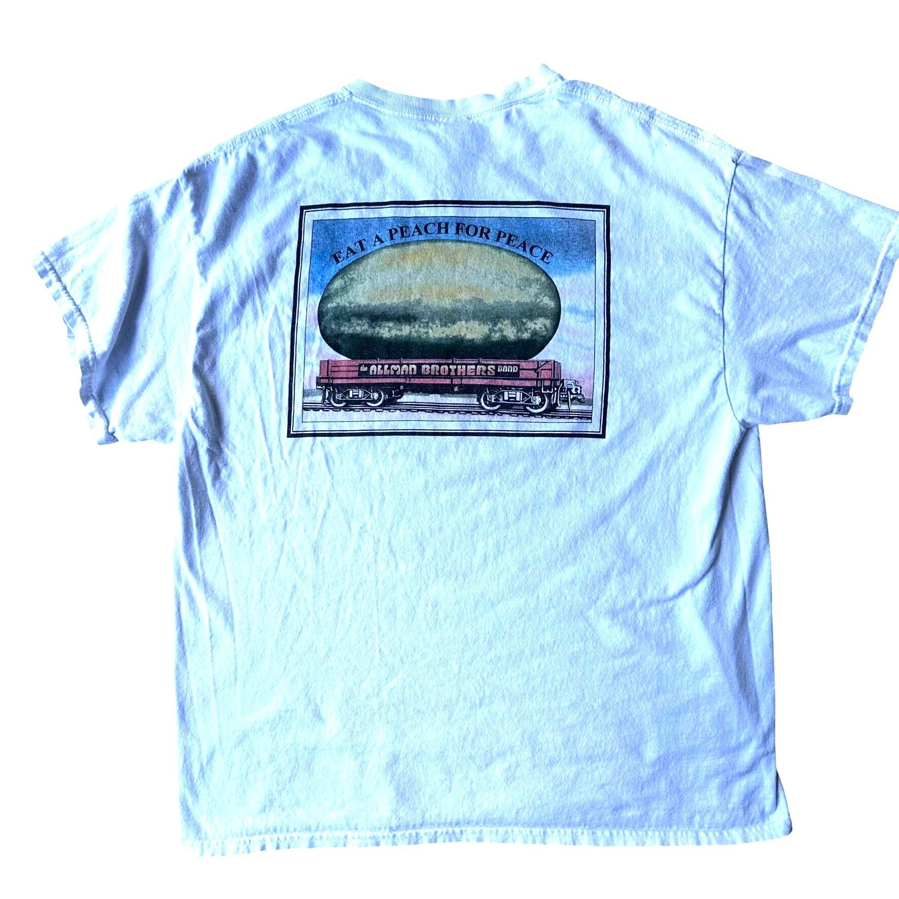 Gildan Vintage 90s Allman Brothers Eat A Peach T Shirt XL Gildan Wh Size US XL / EU 56 / 4 - 6 Thumbnail