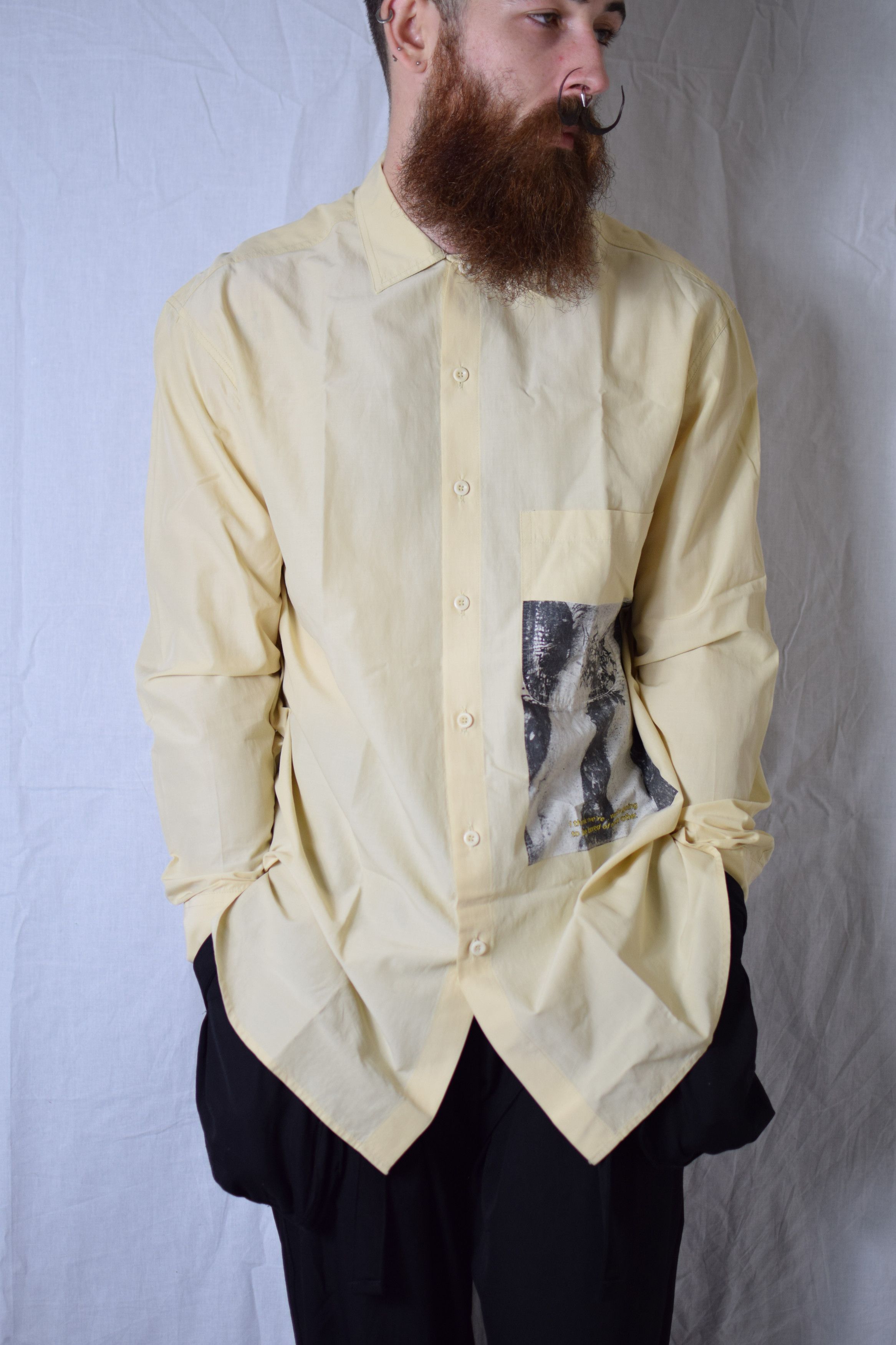 image of Song For The Mute Sftm 19.1 Still Life Shirt - Msh058P_Poplnbne in Off White, Men's (Size Medium)