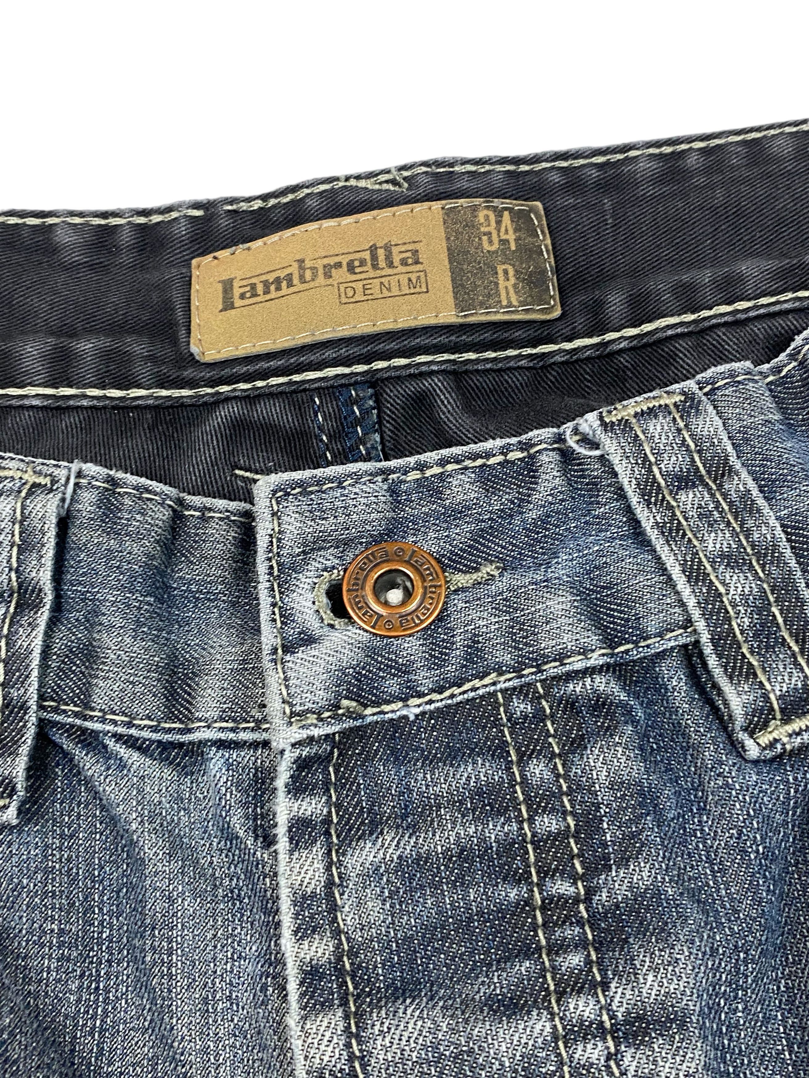 Lambretta Vintage LAMBRETTA Grey Washed Bootcut Distressed Jeans M753 Size US 34 / EU 50 - 10 Thumbnail