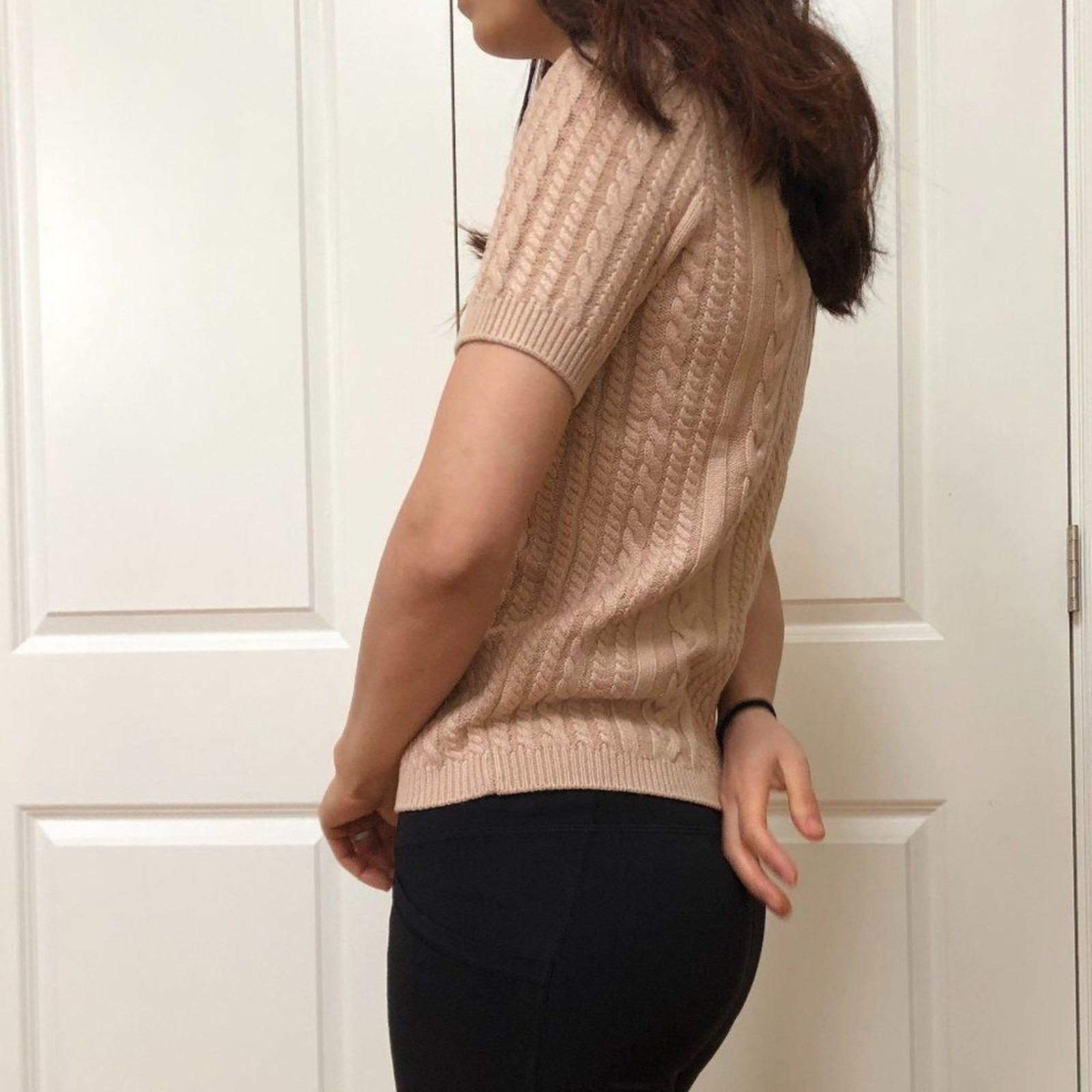 Magaschoni Short Sleeve Cable Knit Sweater from Magaschoni Size XS / US 0-2 / IT 36-38 - 7 Thumbnail
