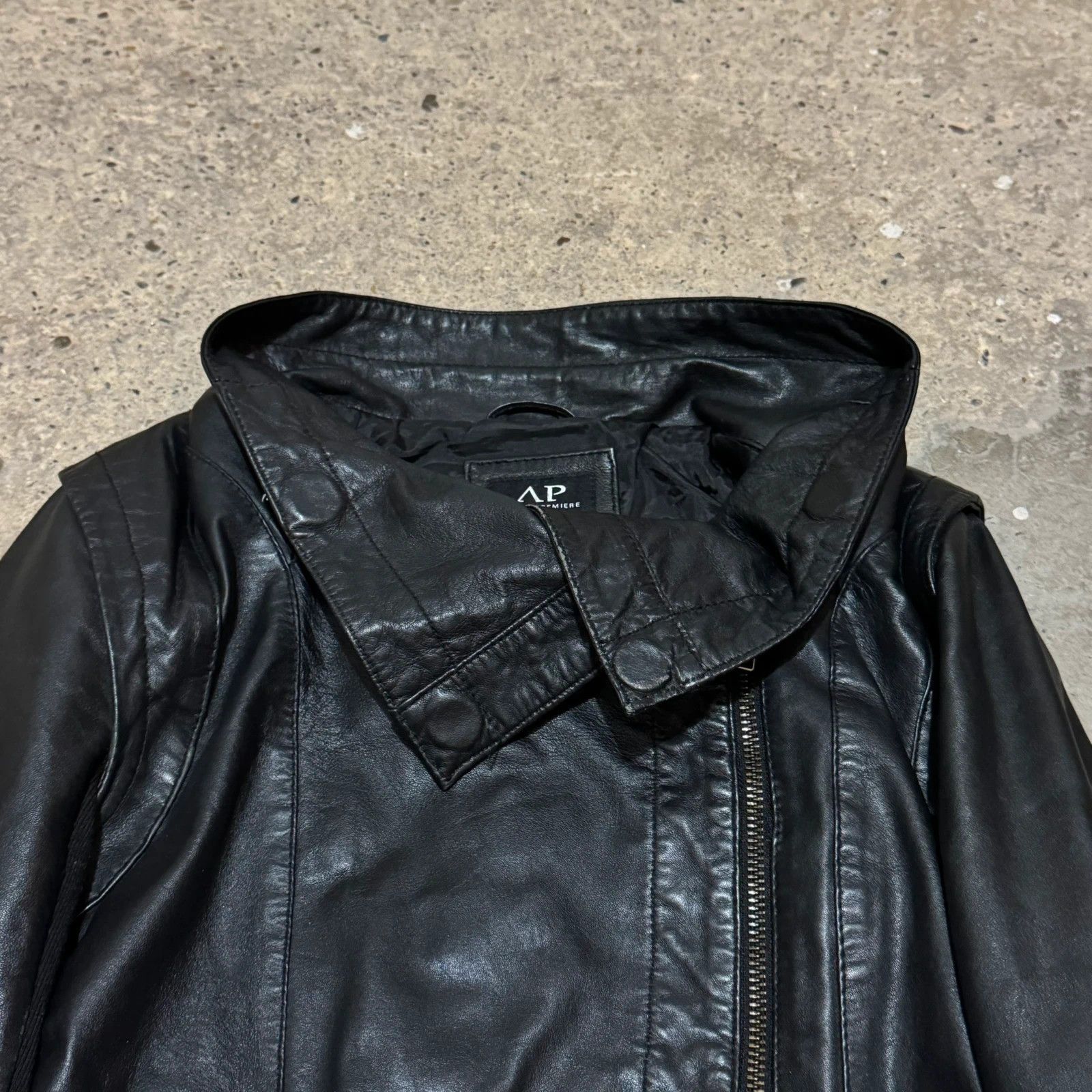 Other Asymmetrical zip avant garde leather jacket rick style Size S / US 4 / IT 40 - 2 Thumbnail