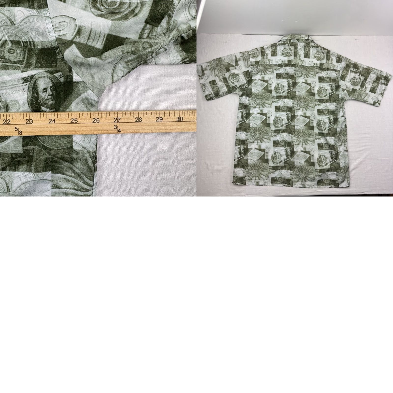 Southpole VINTAGE Southpole Button-Up Shirt Mens XL Green Graphic Print 90s Y2K Hip Hop Bill Dollar Casual Short Sleeve Size US XL / EU 56 / 4 - 8 Thumbnail