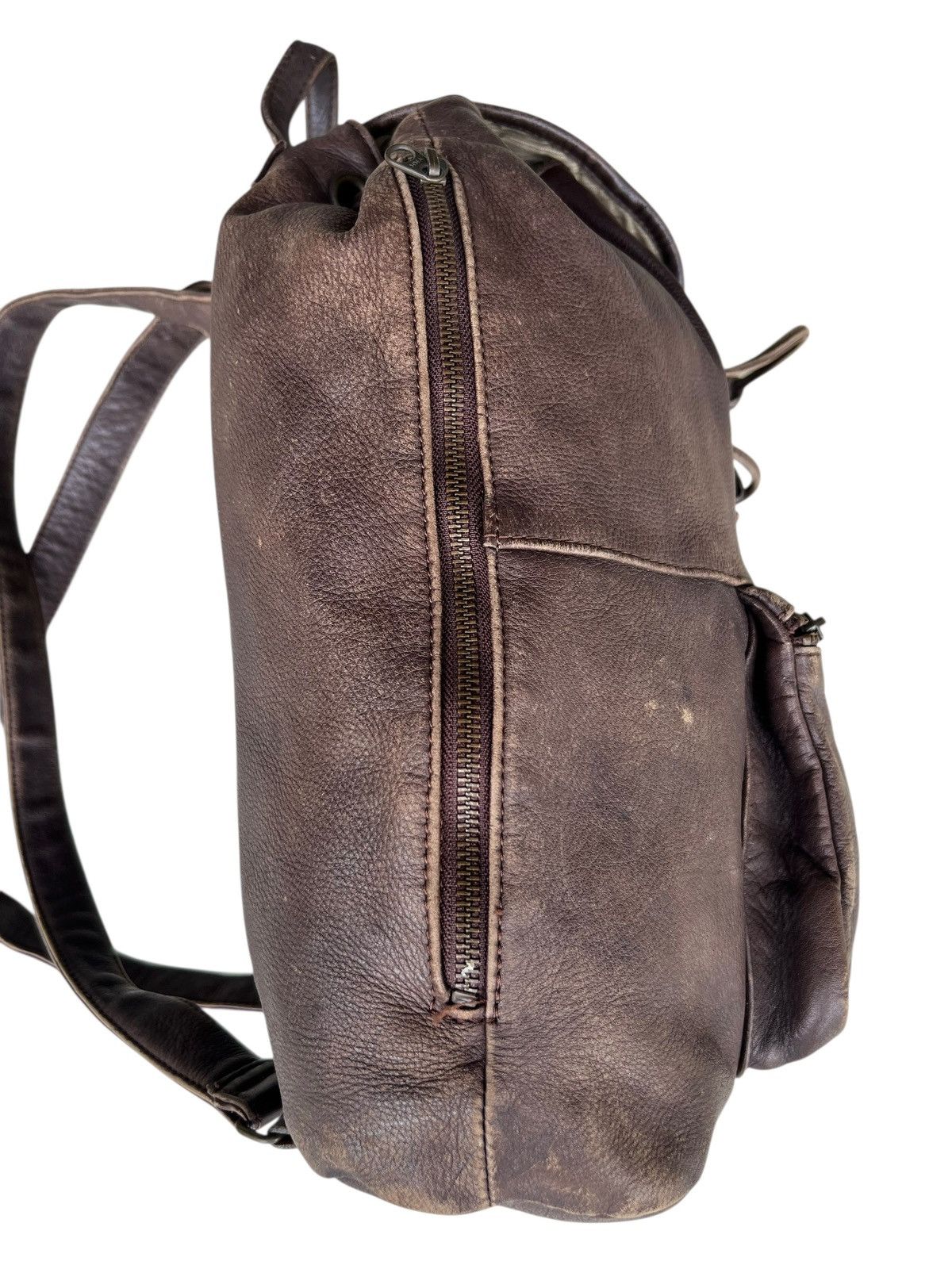 Leather Vintage DEAD HEAT Japan Patina Scratch Leather Backpack Bag Size ONE SIZE - 9 Thumbnail