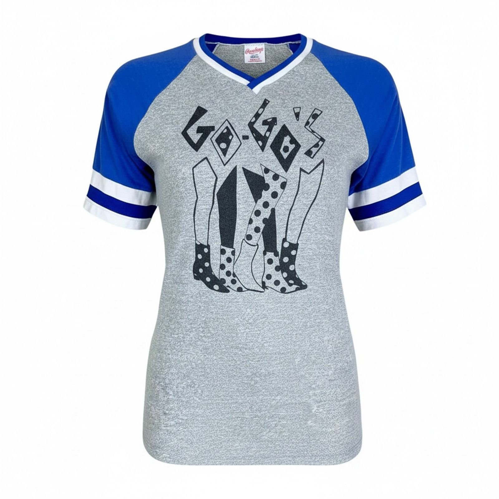 Other Go-Go's Vintage 80s VNeck Jersey Single Stitch T-Shirt -Sm Size S / US 4 / IT 40 - 1 Thumbnail