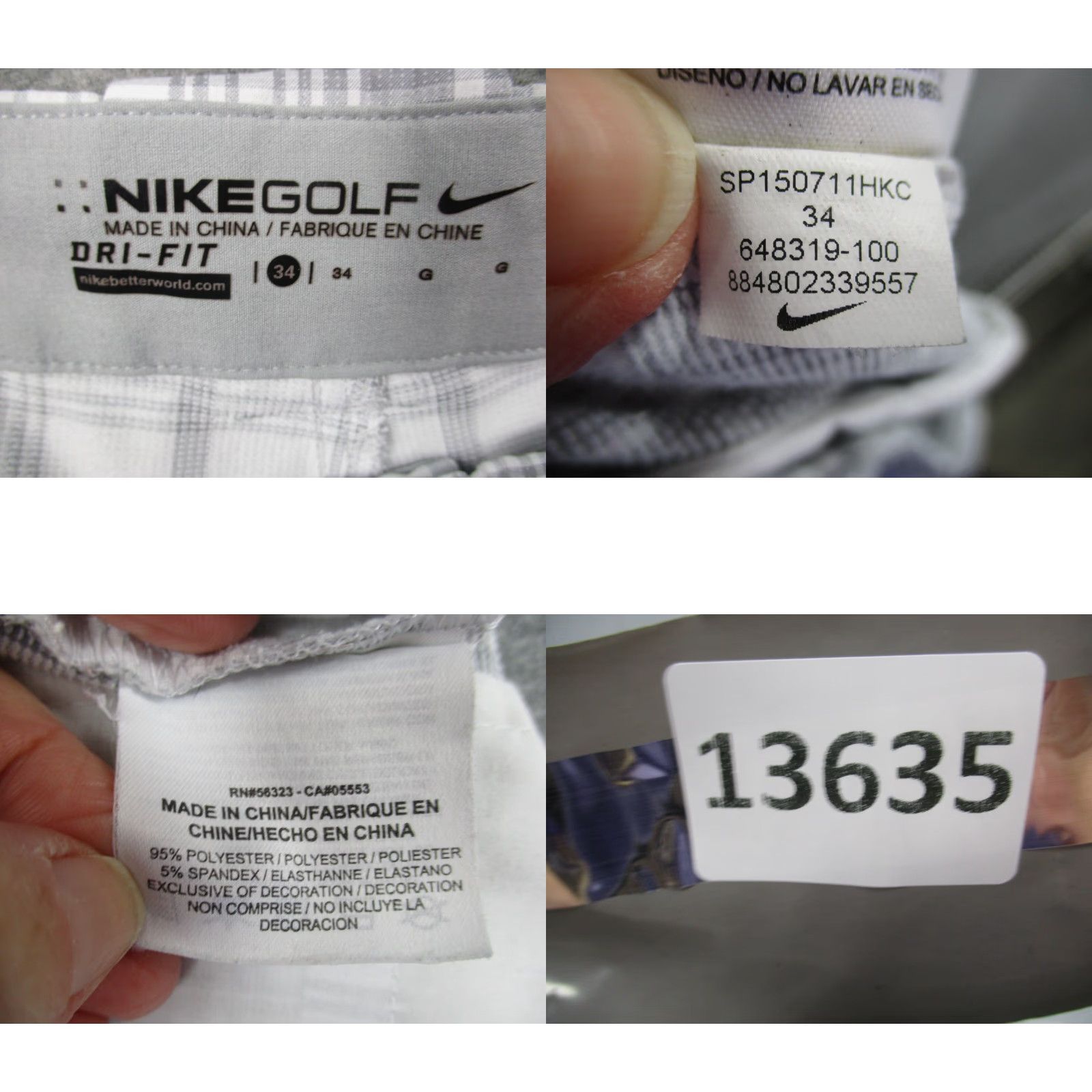 Nike Nike Dri-Fit Core Flex Golf Mens Shorts 34 Gray Plaid 648319-100 Size US 34 / EU 50 - 8 Thumbnail