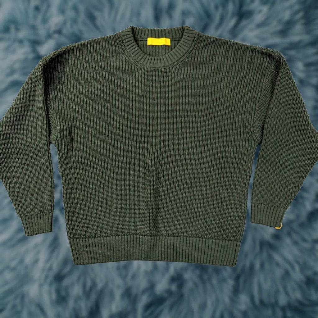 CO Yellow Label Co Crewneck Sweater Mens Olive Green Cotton Shaker Stitch Small Size US S / EU 44-46 / 1 - 1 Thumbnail