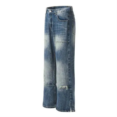 Japanese Brand × Jean Heavy washed gradient distressed flared ripped loose jeans Size US 32 / EU 48 - 2 Thumbnail