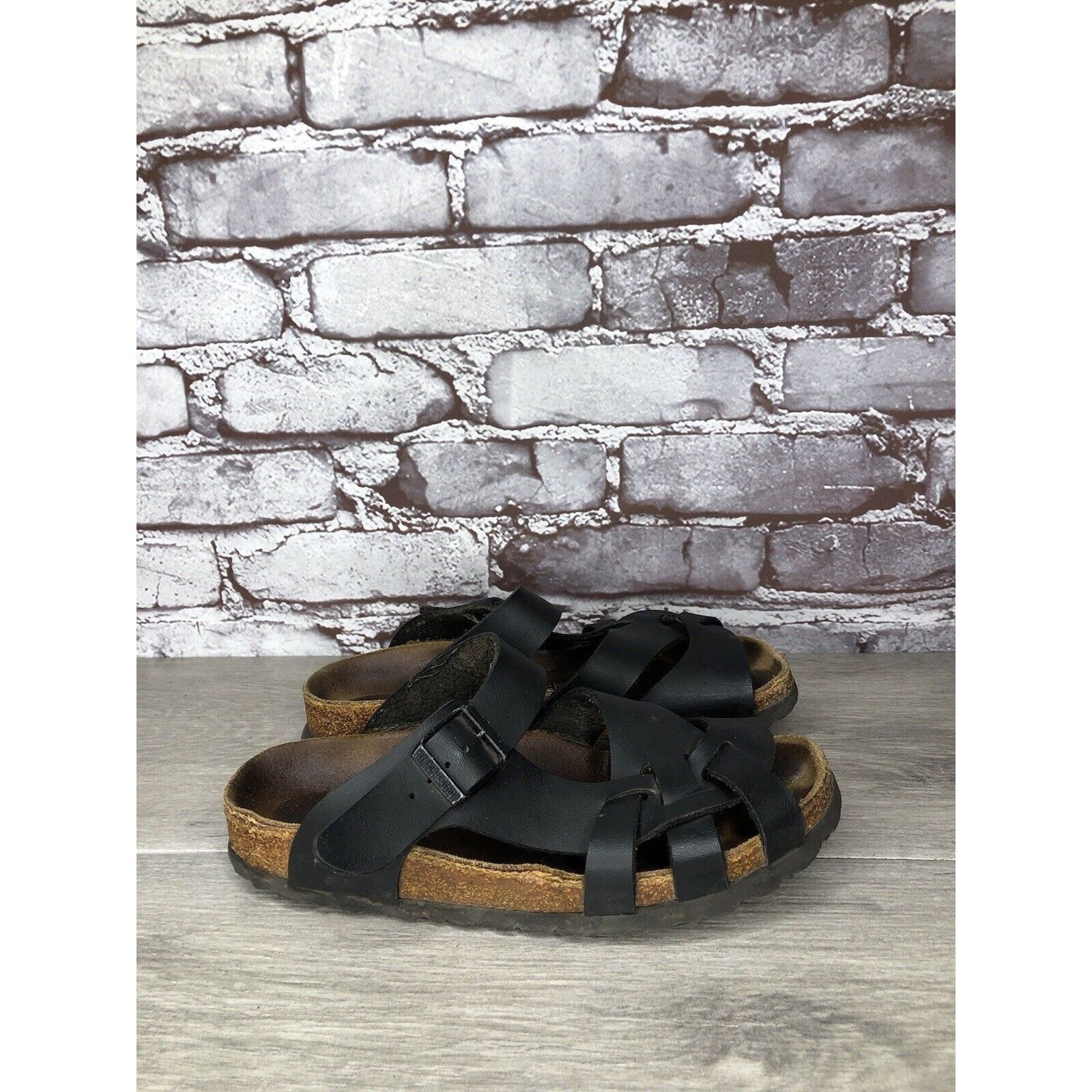 Birkenstock Birkenstock Pisa Black Leather Strappy Slides Cork Sandals W Size US 5.5 / IT 35.5 - 20 Thumbnail