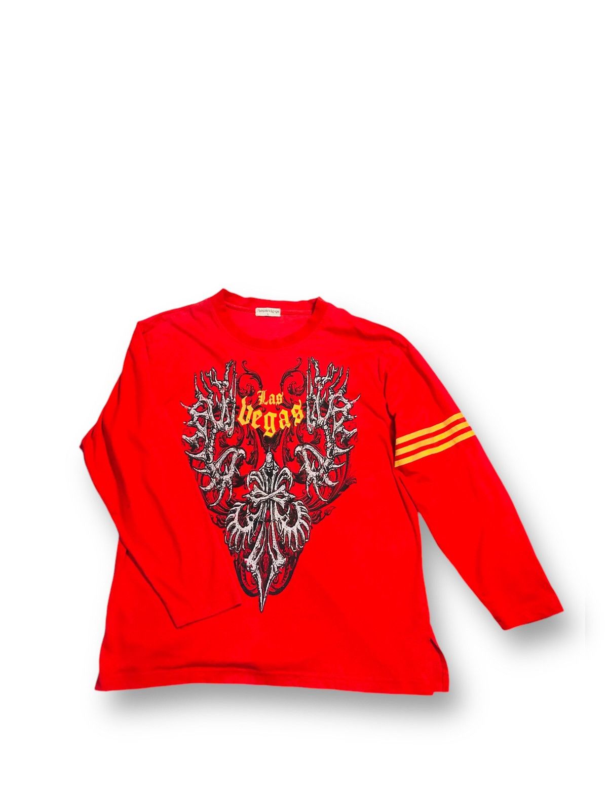 Japanese Brand Champ Euro Big Logo Cross Glitter Wording Long Sleeve Tshirt Size US L / EU 52-54 / 3 - 1 Thumbnail