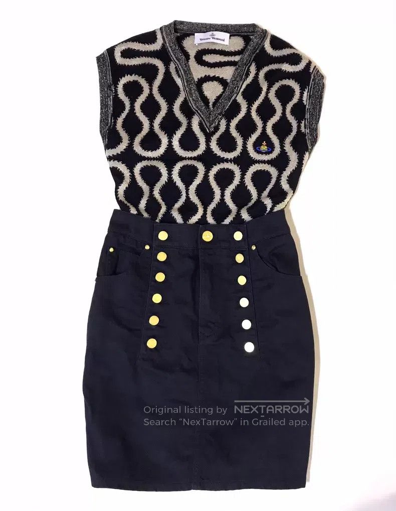 Vivienne Westwood Vivienne Westwood Golden Planet Button, Black Skirt with P Size 24" / US 00 / IT 34 - 5 Thumbnail