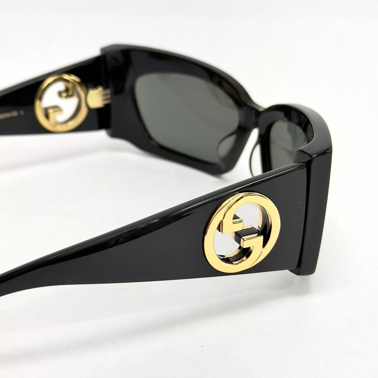 Gucci GUCCI 1412 Black Gold Logo Gg1412S Geometric Mask Wrap 001 Size ONE SIZE - 7 Thumbnail