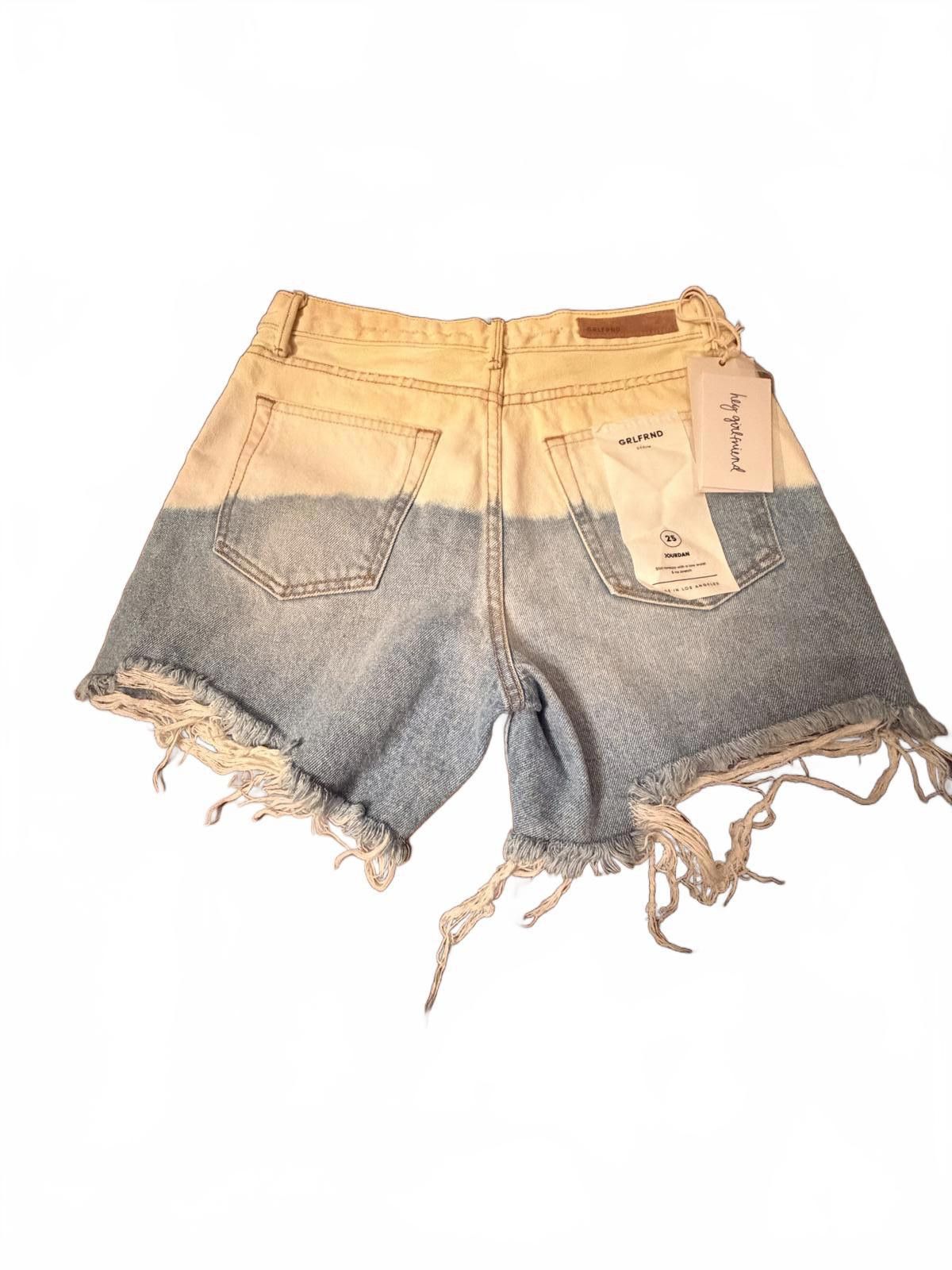 Other GRLFRND Jourdan Tie-dye Ripped Denim Shorts Yellow Size 25 Size 25" / US 0 / IT 36 - 3 Thumbnail