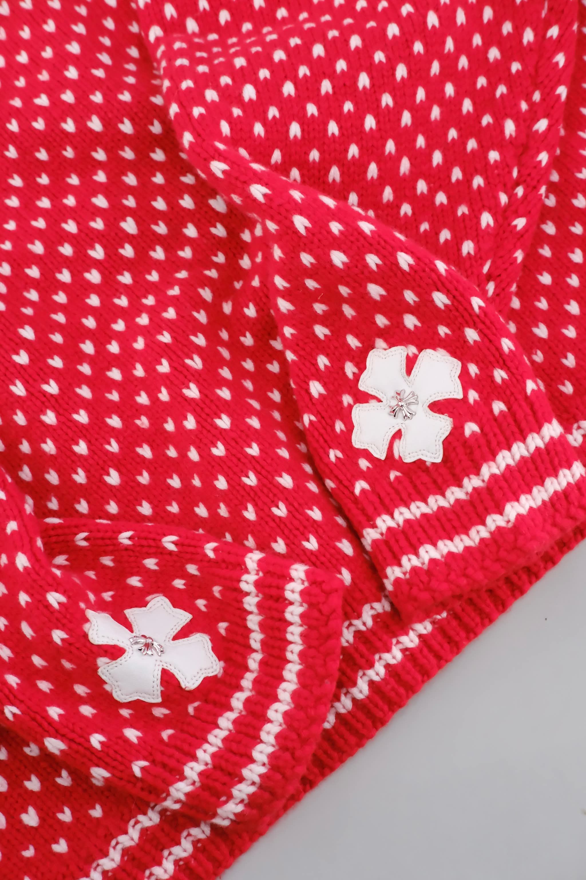 Chrome Hearts Chrome HeartsRED LEATHER PATCH CASHMERE SWEATER Size US M / EU 48-50 / 2 - 5 Thumbnail