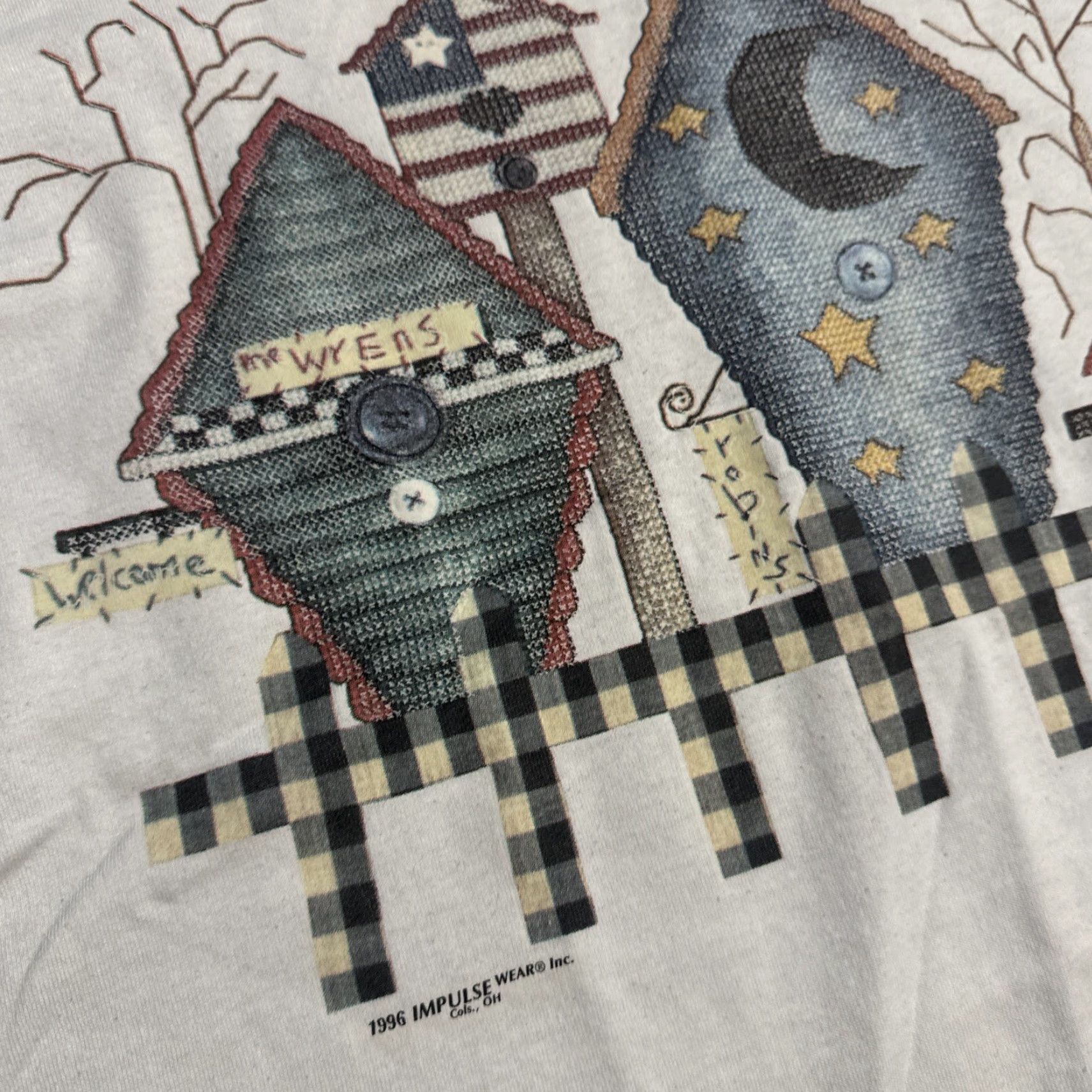 Fruit Of The Loom VINTAGE 1996 Bird House Art Cute Nature Grandma Style T-Shirt Large White Unisex Adults L Shirt Men Women Birds Nature Fruit of the Loom Mens Womens Size US L / EU 52-54 / 3 - 3 Thumbnail