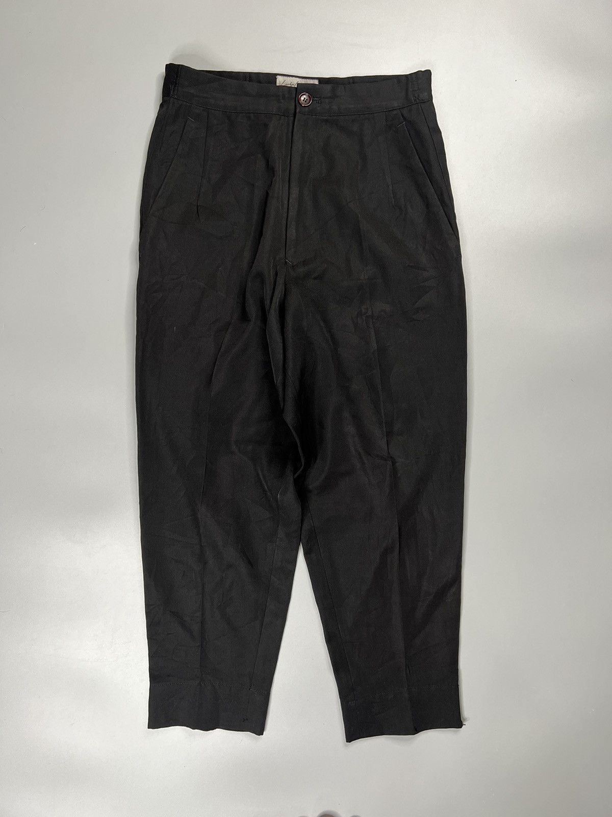 image of Archive 1980’S Yohji Yamamoto Mainline Wool Highwaist Pants in Black, Men's (Size 28)