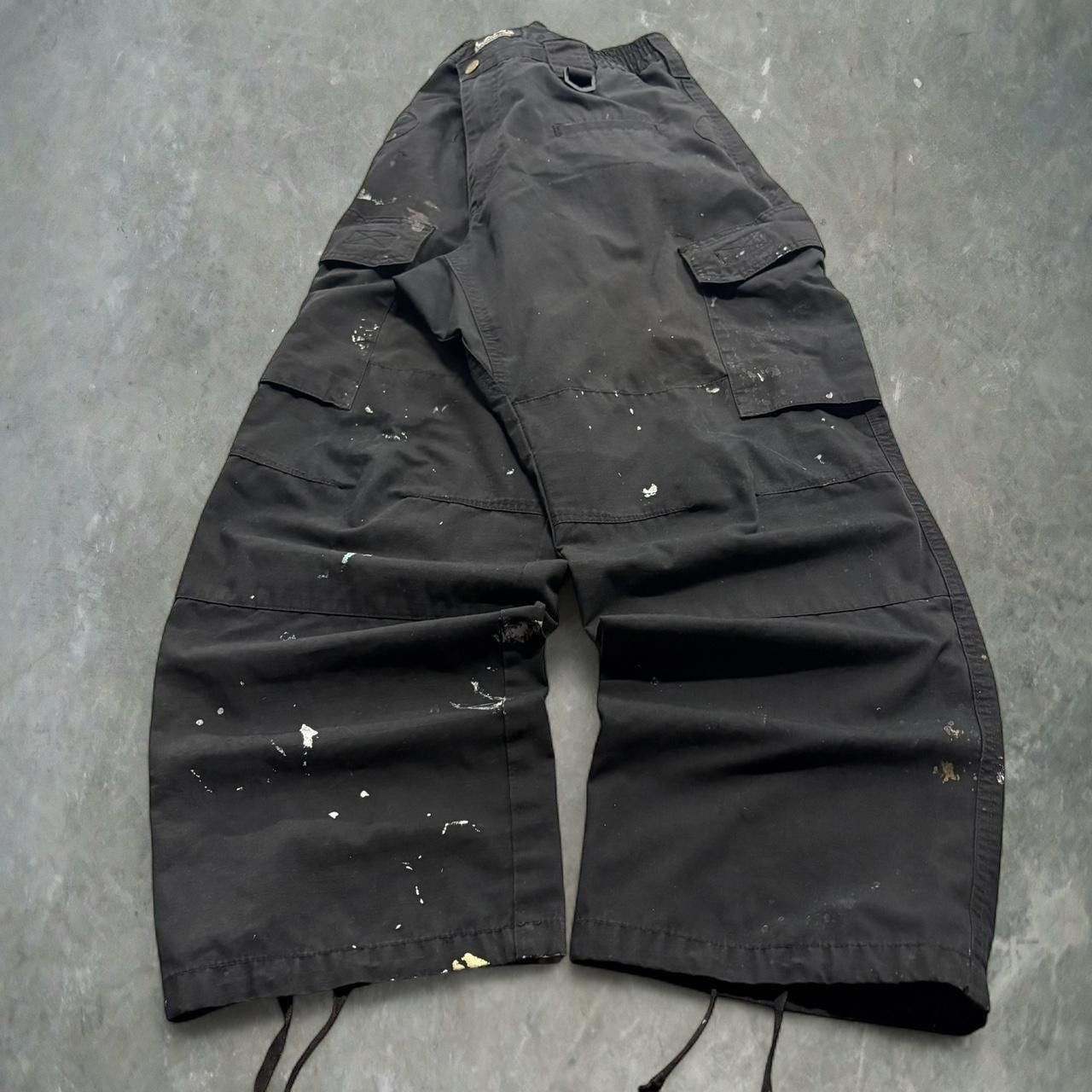 Vintage Crazy Vintage Y2K 2000s Baggy Paint Splatter Black Streetwear Grunge Cargo Pants! Size US 38 / EU 54 - 3 Thumbnail