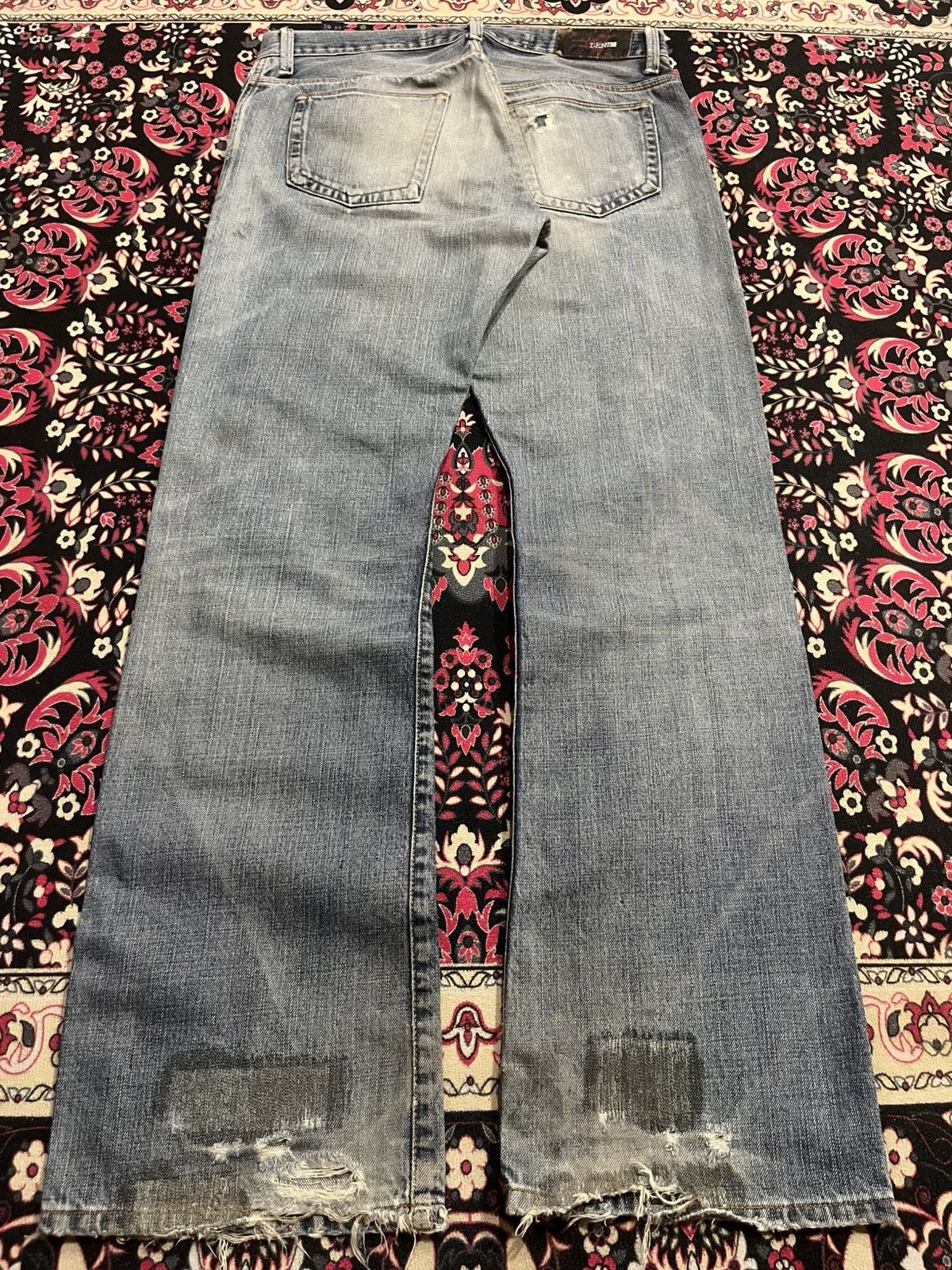Le Grande Bleu (L.G.B.) ⚡️Distressed⚡️Zara Destroy Grunge Style Blue Washed Flare Jean Size US 34 / EU 50 - 2 Thumbnail