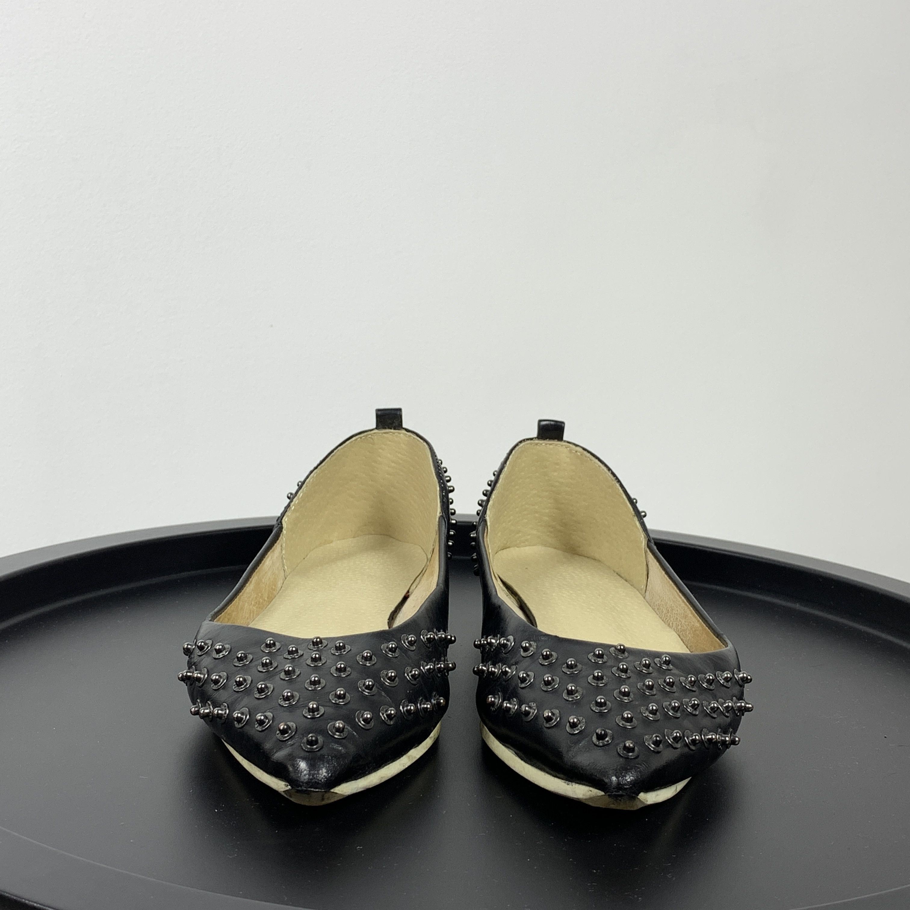 Diesel Vintage Diesel Y2K Rare Black Leather Flats Rivet Shoes Size US 8.5 / IT 38.5 - 9 Thumbnail