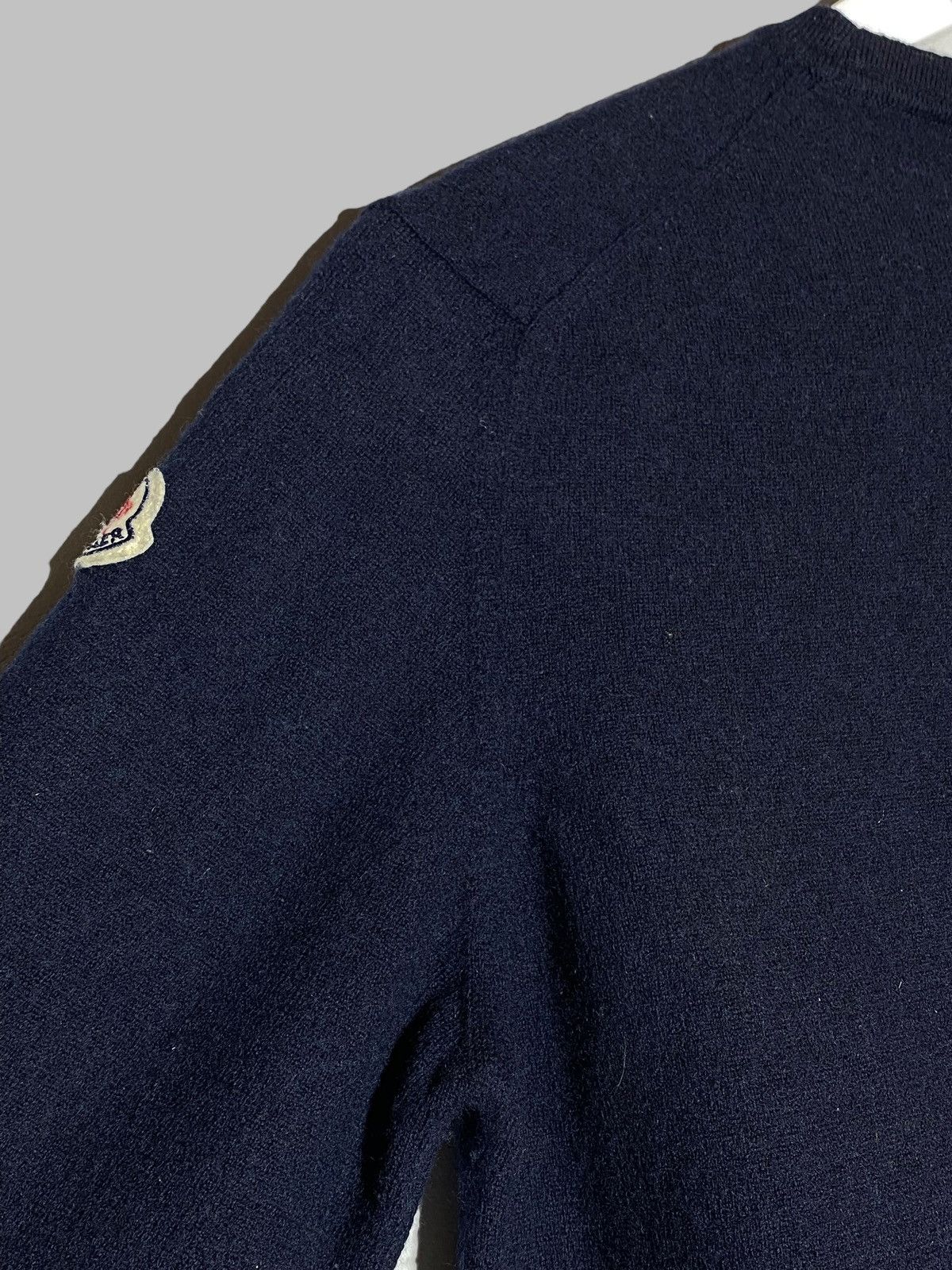 Moncler Moncler Navy Blue Wool Sweater Patch Logo Size US XS / EU 42 / 0 - 13 Thumbnail