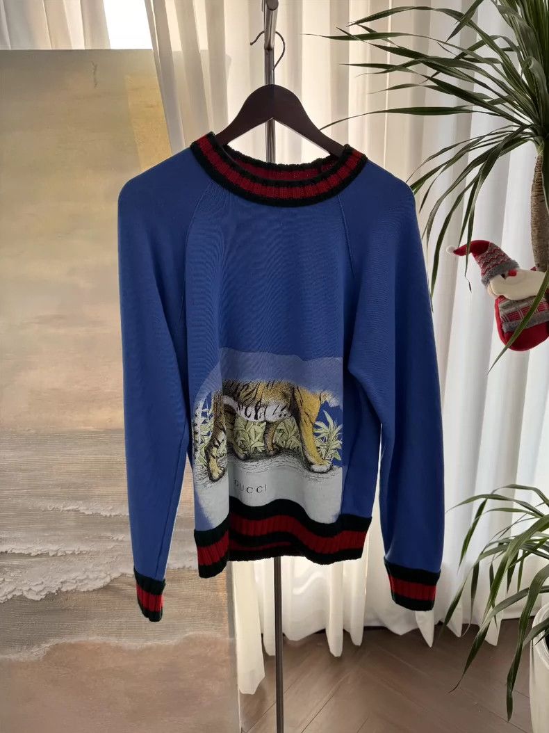 Gucci Gucci Long Sleeve Sweatshirt with Tiger Print Size US M / EU 48-50 / 2 - 1 Thumbnail