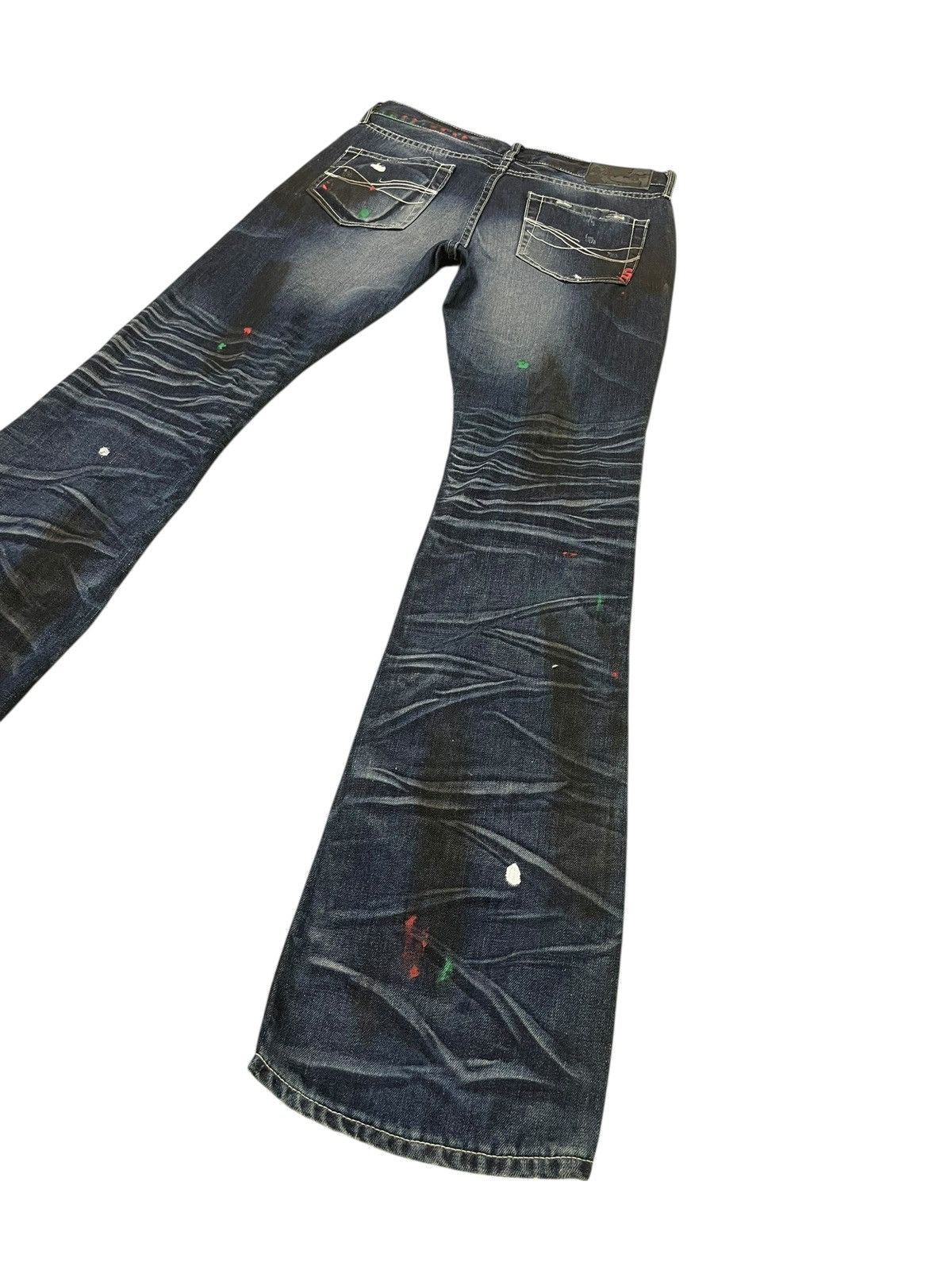 Japanese Brand Flare Jeans CavariA Honeycomb Distress Low Rise ERD 2🟦6 Size US 30 / EU 46 - 13 Thumbnail
