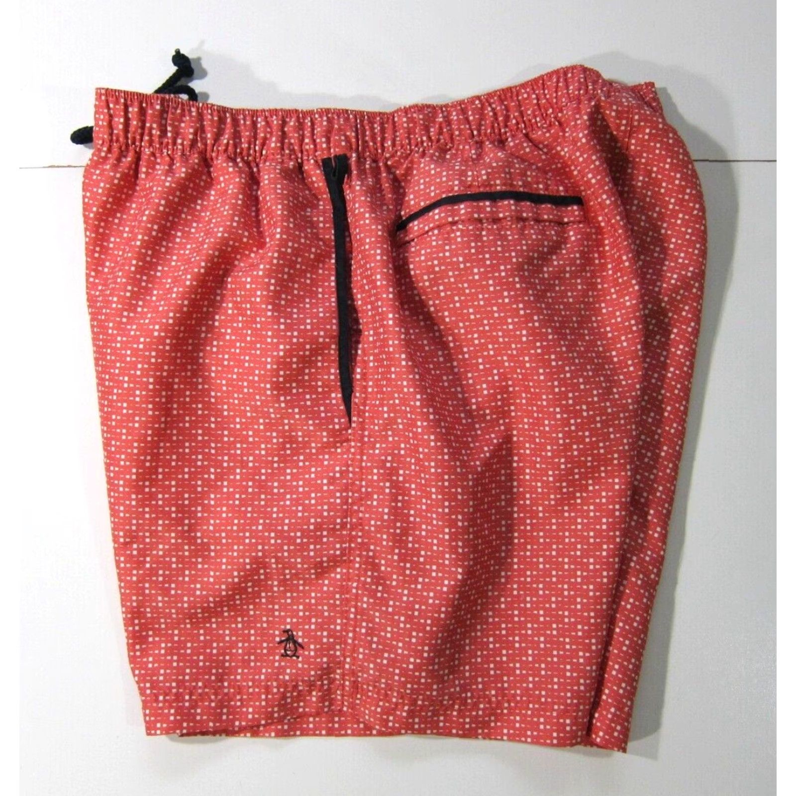Original Penguin Penguin Munsing Wear Pink White Polka Dot Lined Pocket Swim Trunks Men Large Size US 33 - 6 Thumbnail