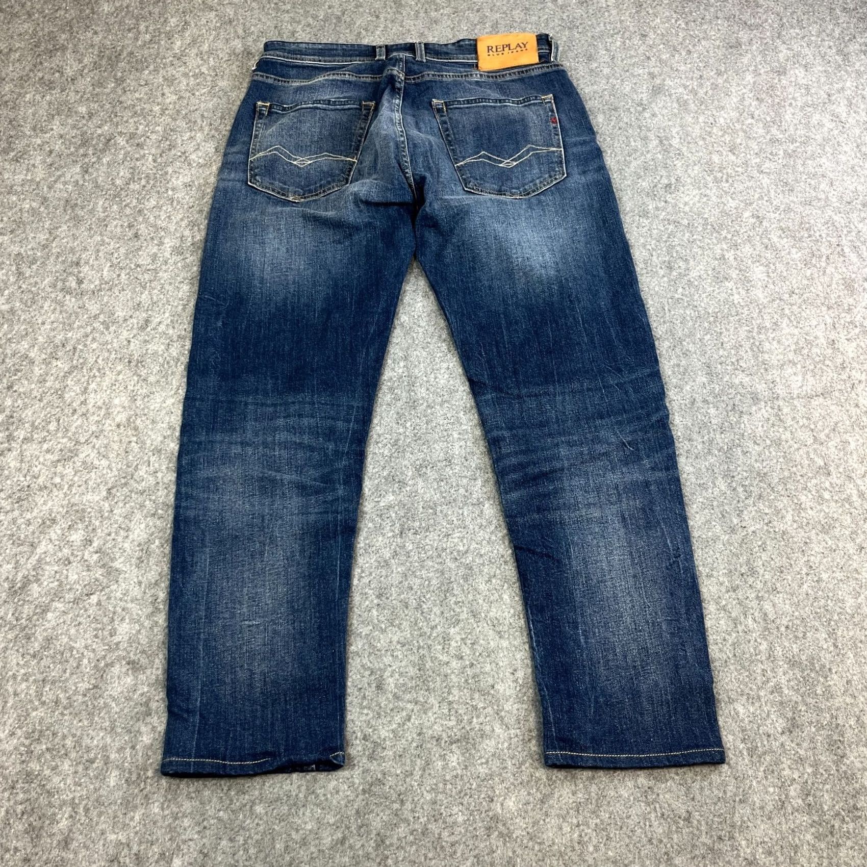 Replay Replay Jeans Slim Fit 32 28 Dark Wash Blue Organic Cotton Stretch Grover Men 5-Pocket Denim Shirt? Size US 32 / EU 48 - 2 Thumbnail
