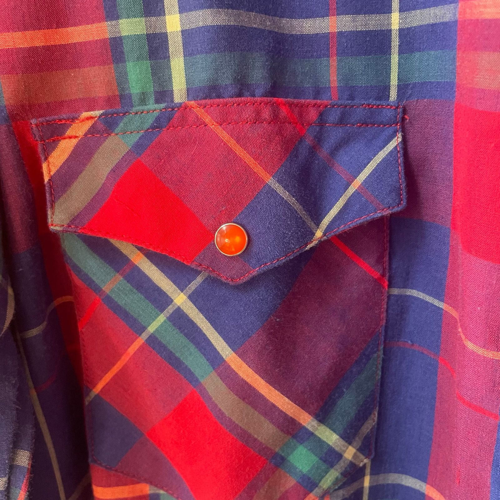 Rustler VTG Rustler Plaid X Long Tails Pearl Snap Shirt Red Western Size US L / EU 52-54 / 3 - 2 Thumbnail