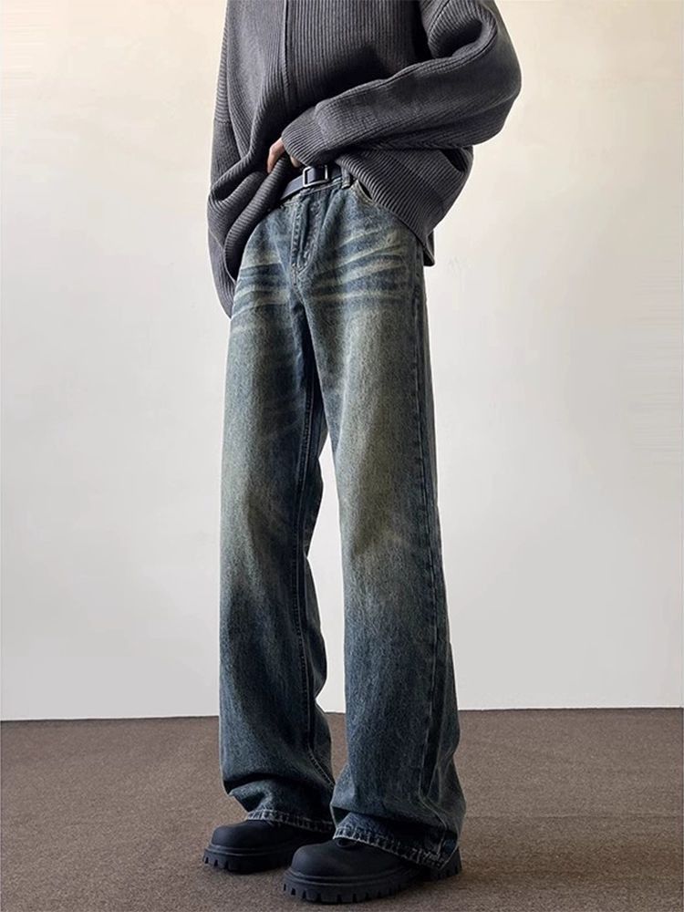 Japanese Brand Washed men's vintage cleanfit flared distressed jeans Size US 32 / EU 48 - 2 Thumbnail